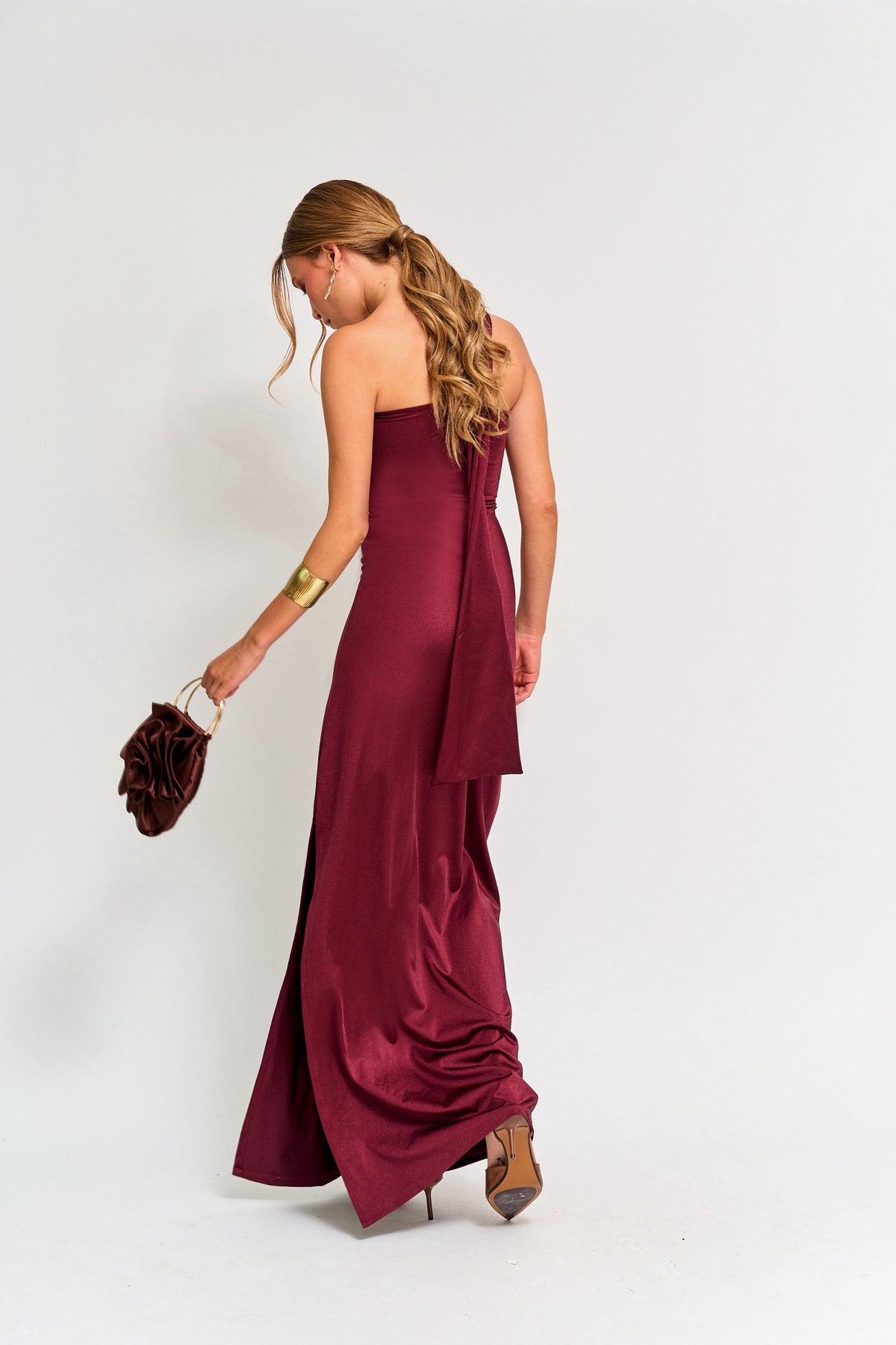 Vestido Fiesta Triana Burdeo