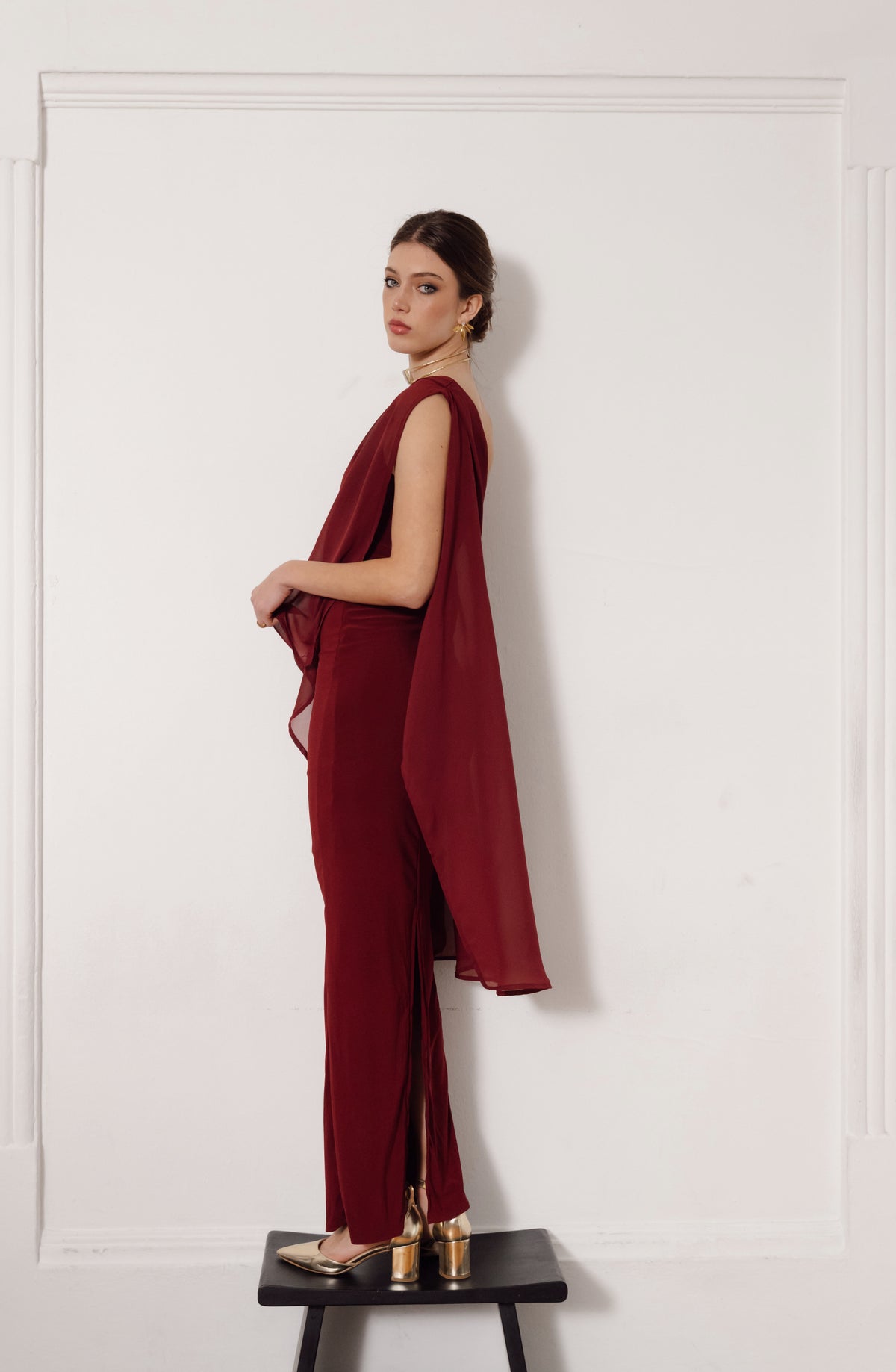 Vestido Fiesta Amarantta Burdeo