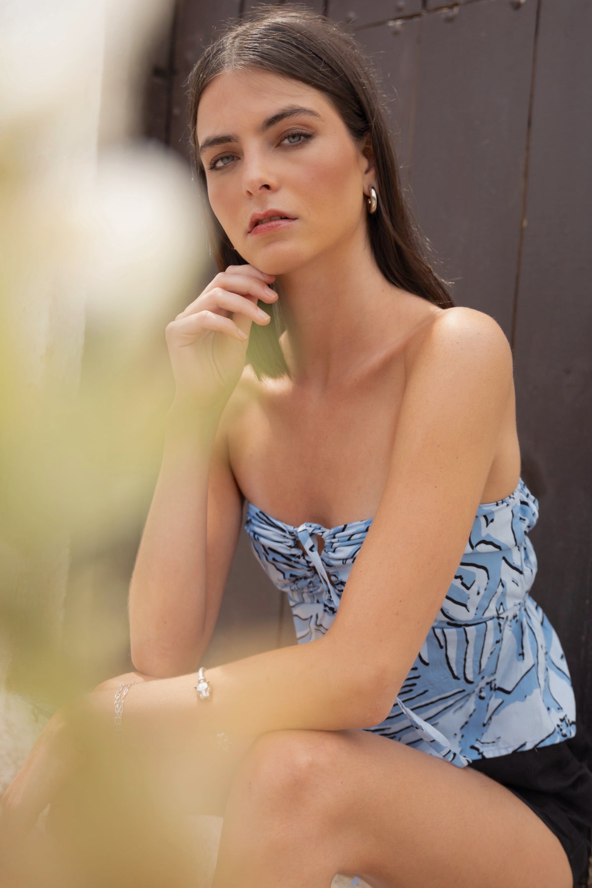 Top Alana Celeste Print - venta final