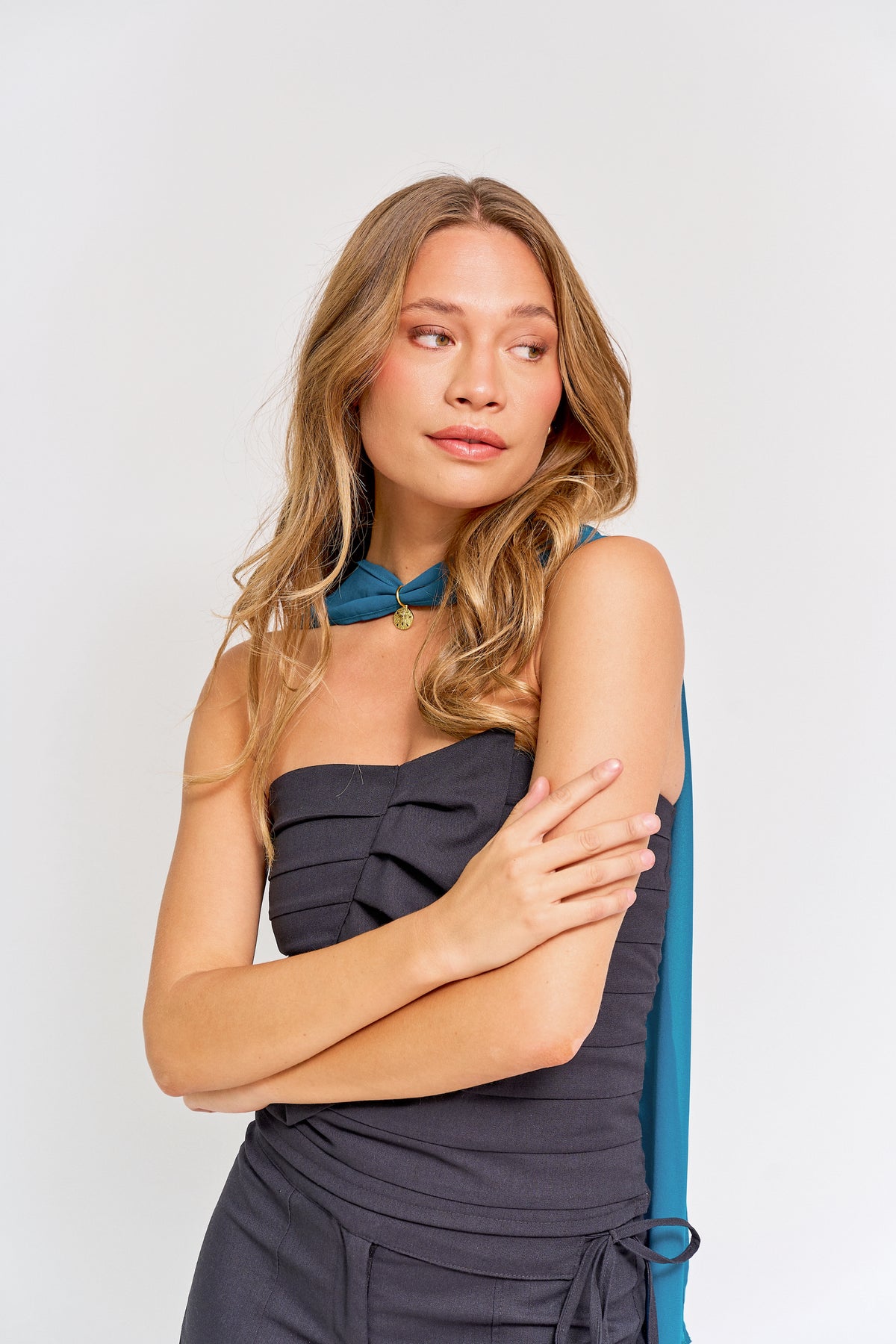 Pañuelo Zara Gasa Turquesa
