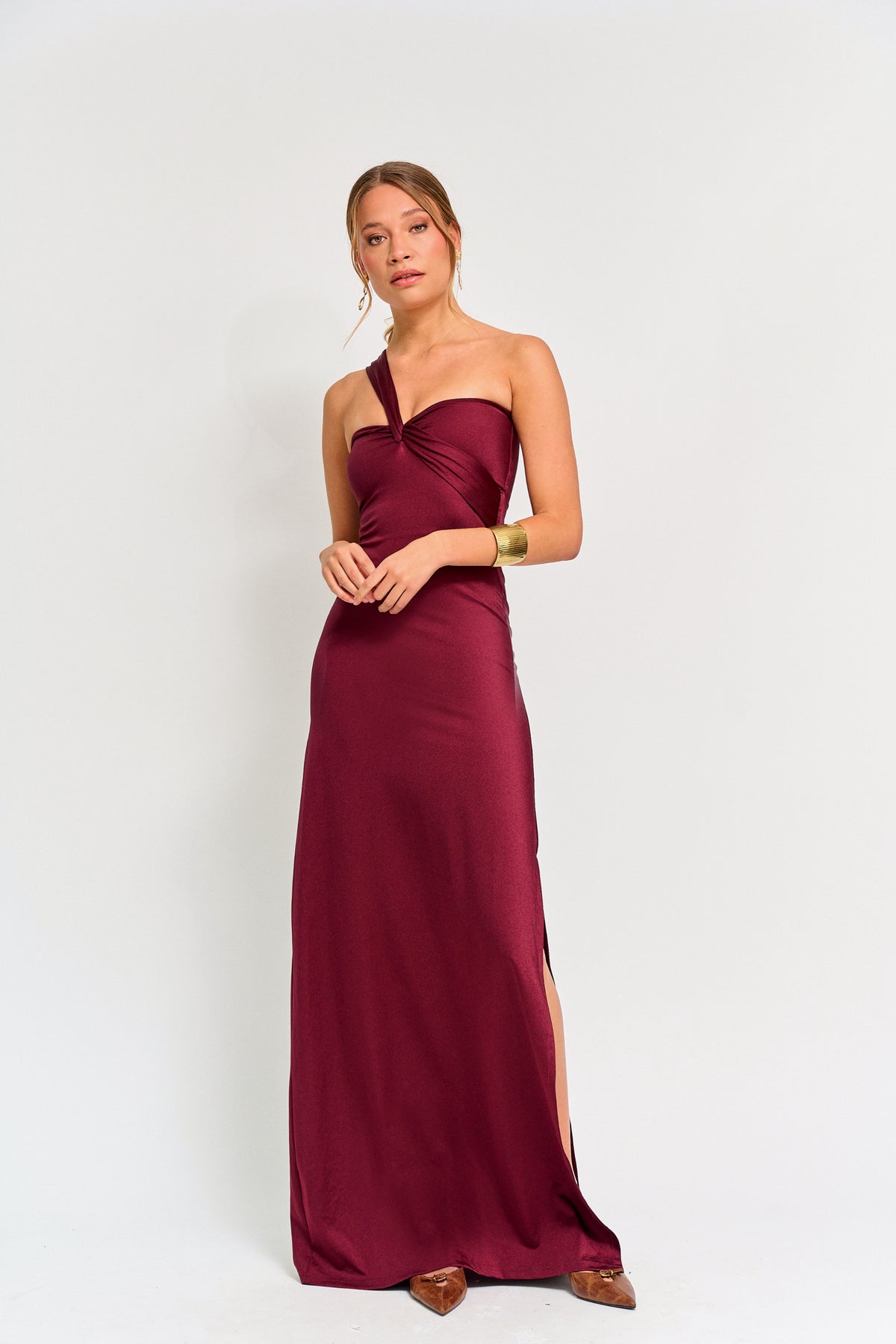 Vestido Fiesta Triana Burdeo