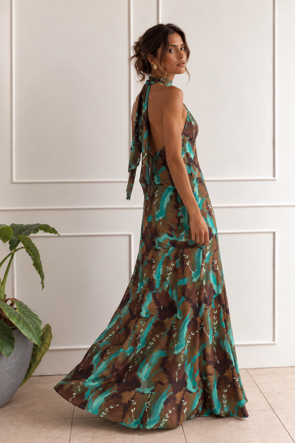 Vestido Fiesta Prim Mocca Print - Edición Limitada