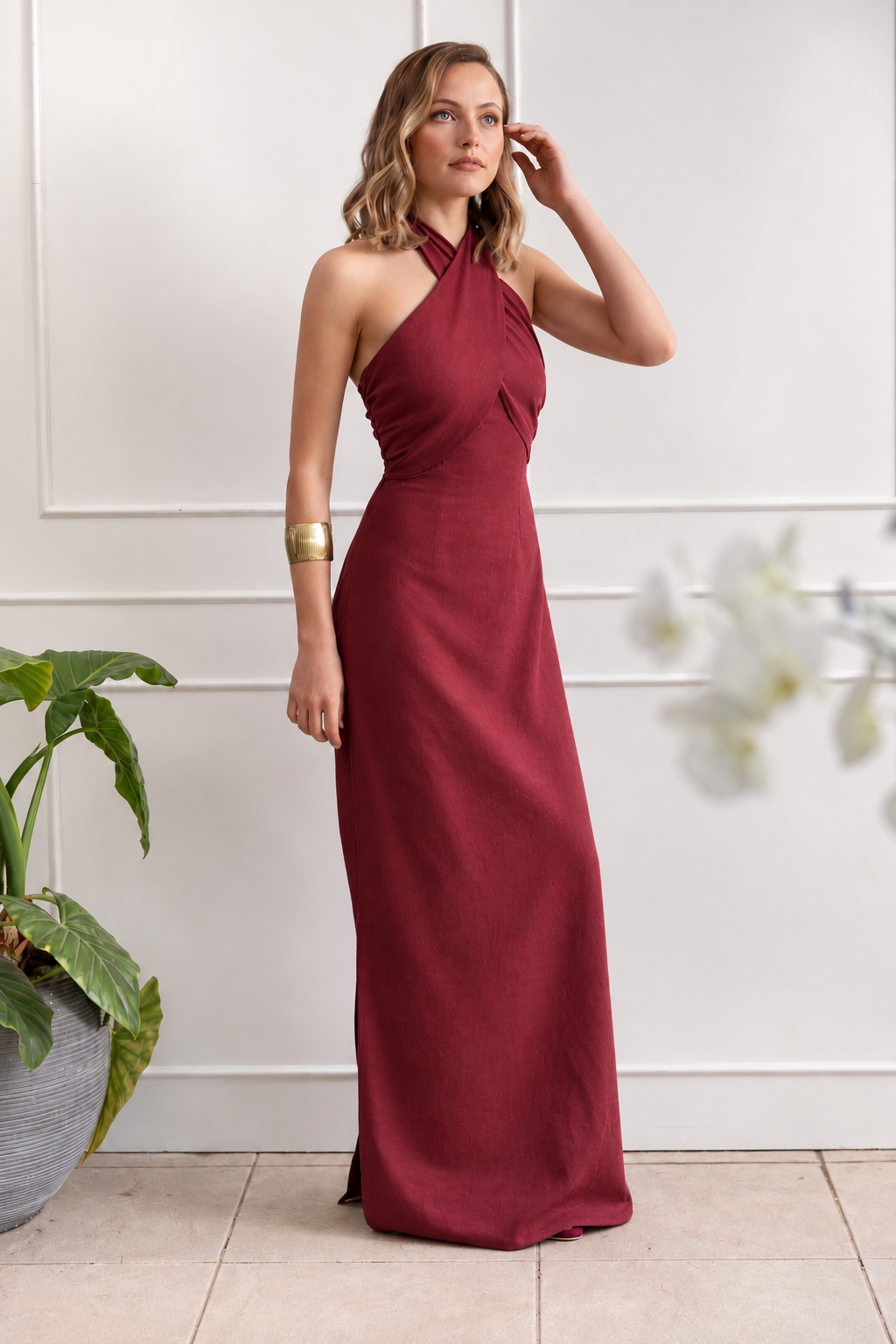 Vestido Fiesta Rous Burdeo