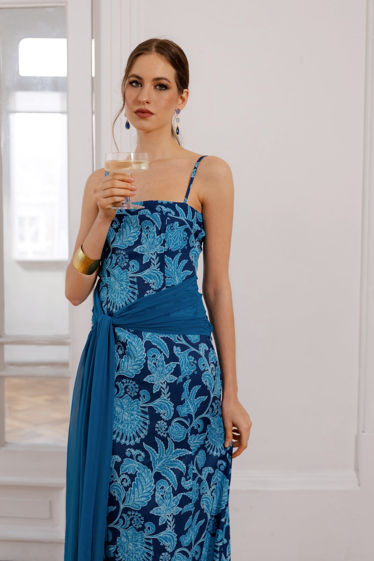 Vestido Fiesta Cossima Petróleo Print - Edición Limitada