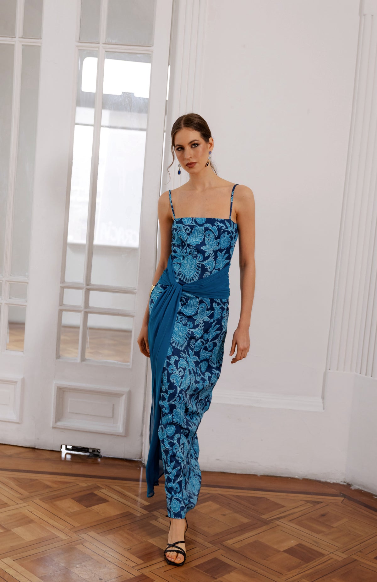 Vestido Fiesta Cossima Petróleo Print - Edición Limitada