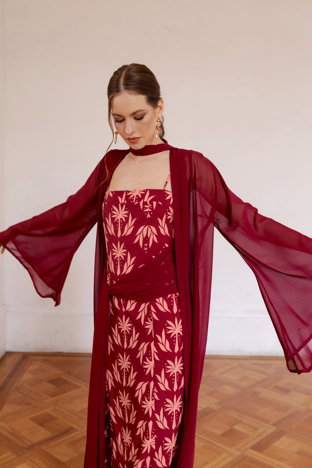 Kimono Gasa Lotus Burdeo