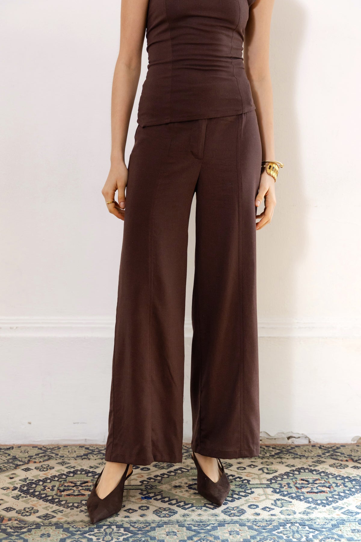 Pantalón Jade Chocolate Lino