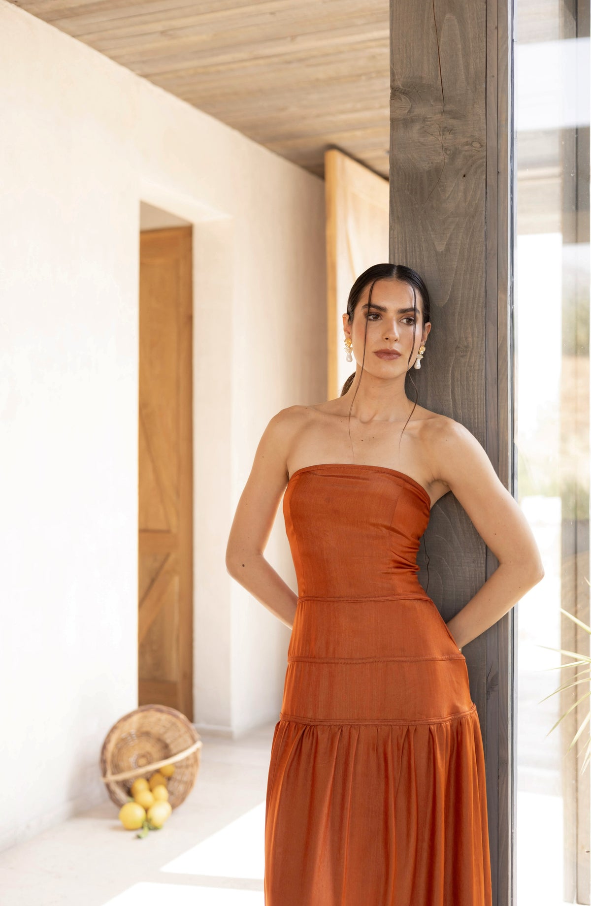 Vestido Fiesta Clara Terracota