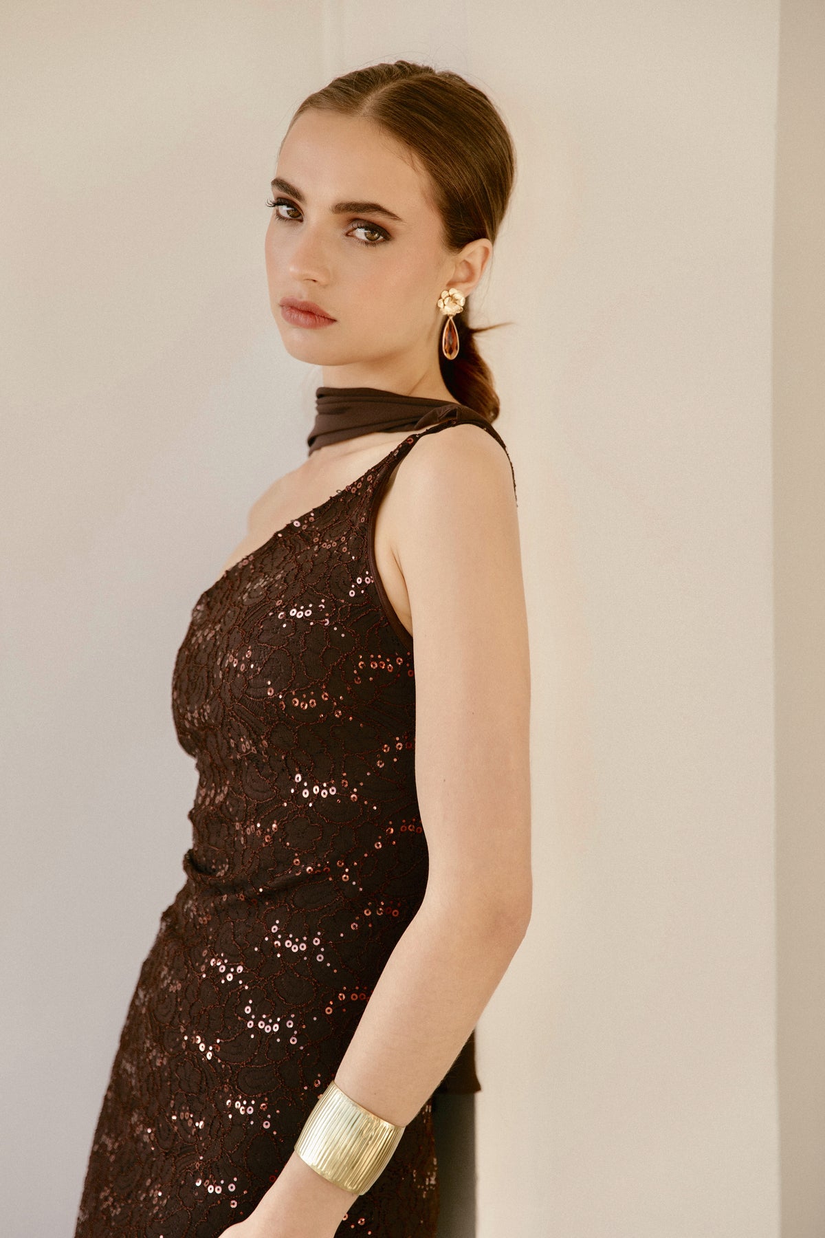 Vestido Fiesta Gemma Mocca - Pre Venta