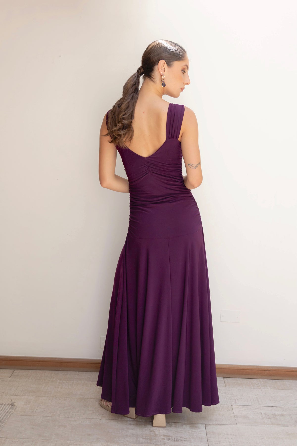 Vestido Fiesta Claudette Morado Vino