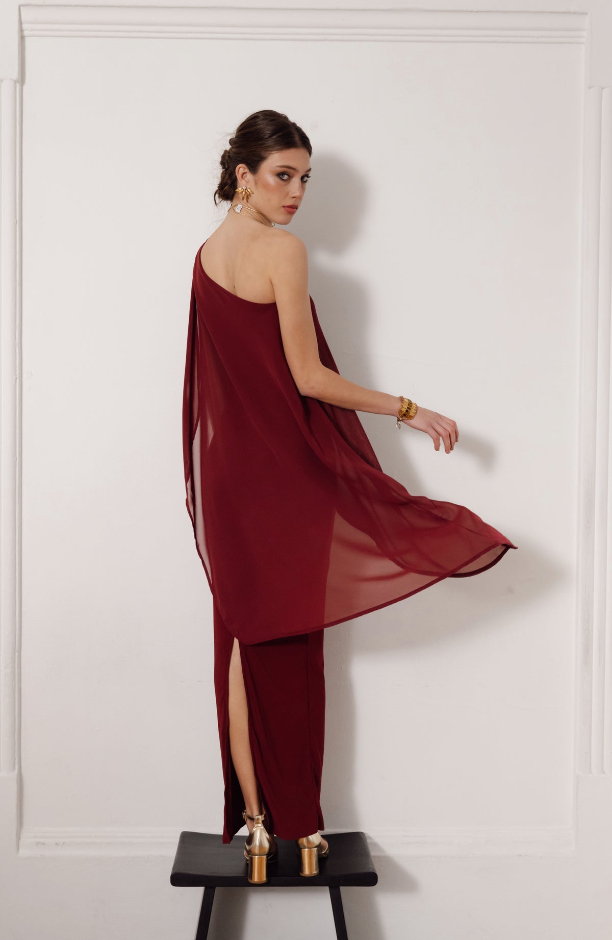 Vestido Fiesta Amarantta Burdeo
