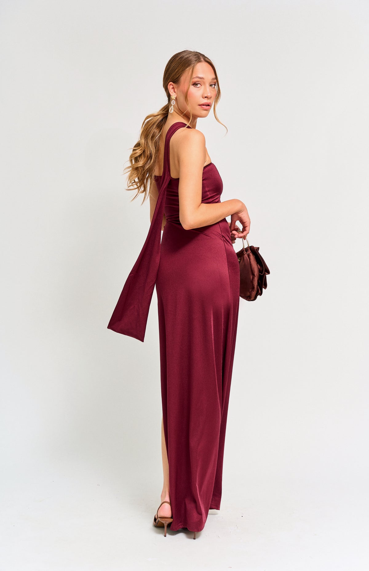 Vestido Fiesta Triana Burdeo