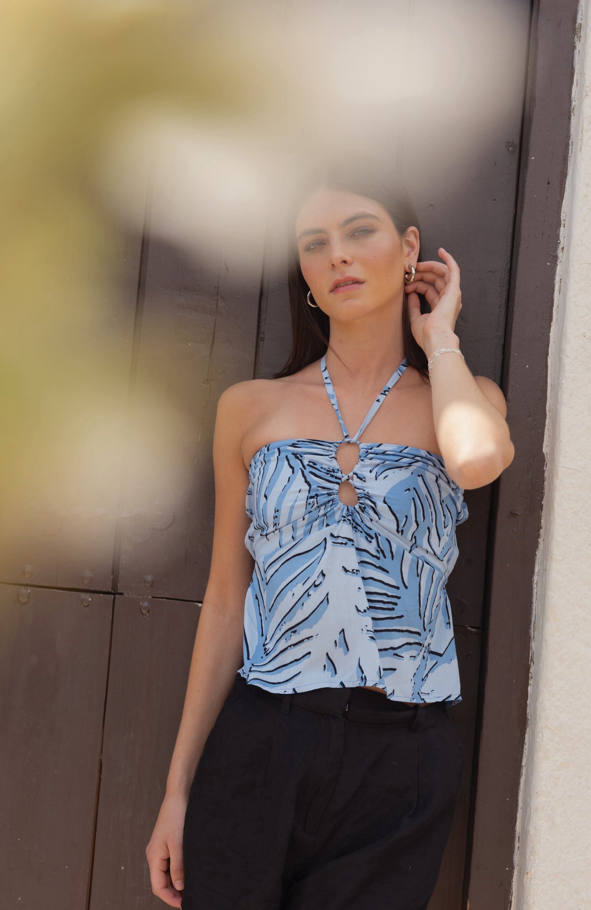Top Alana Celeste Print - venta final