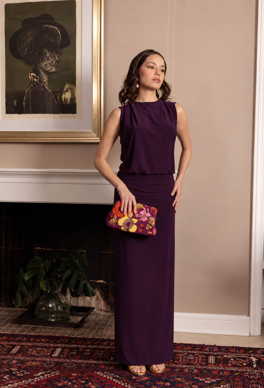 Vestido Fiesta Margarette Morado