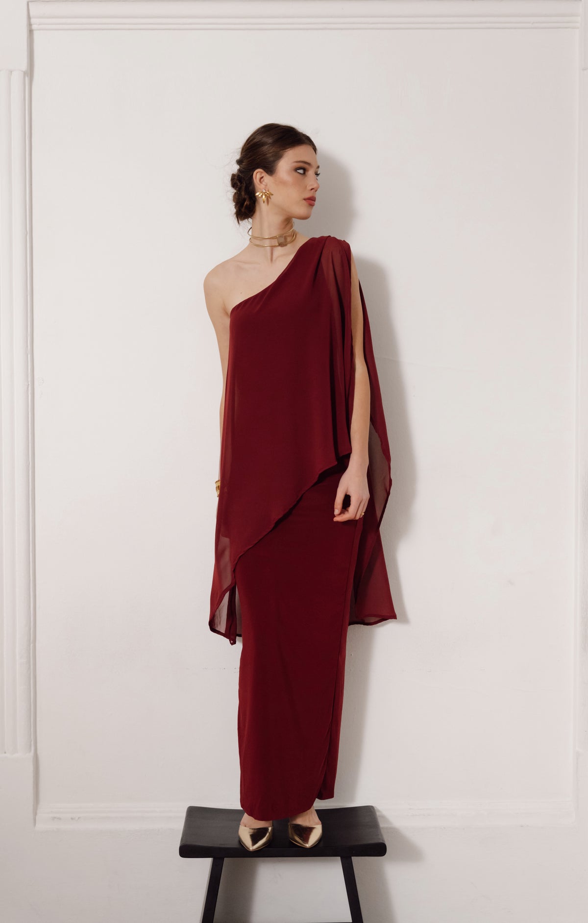Vestido Fiesta Amarantta Burdeo