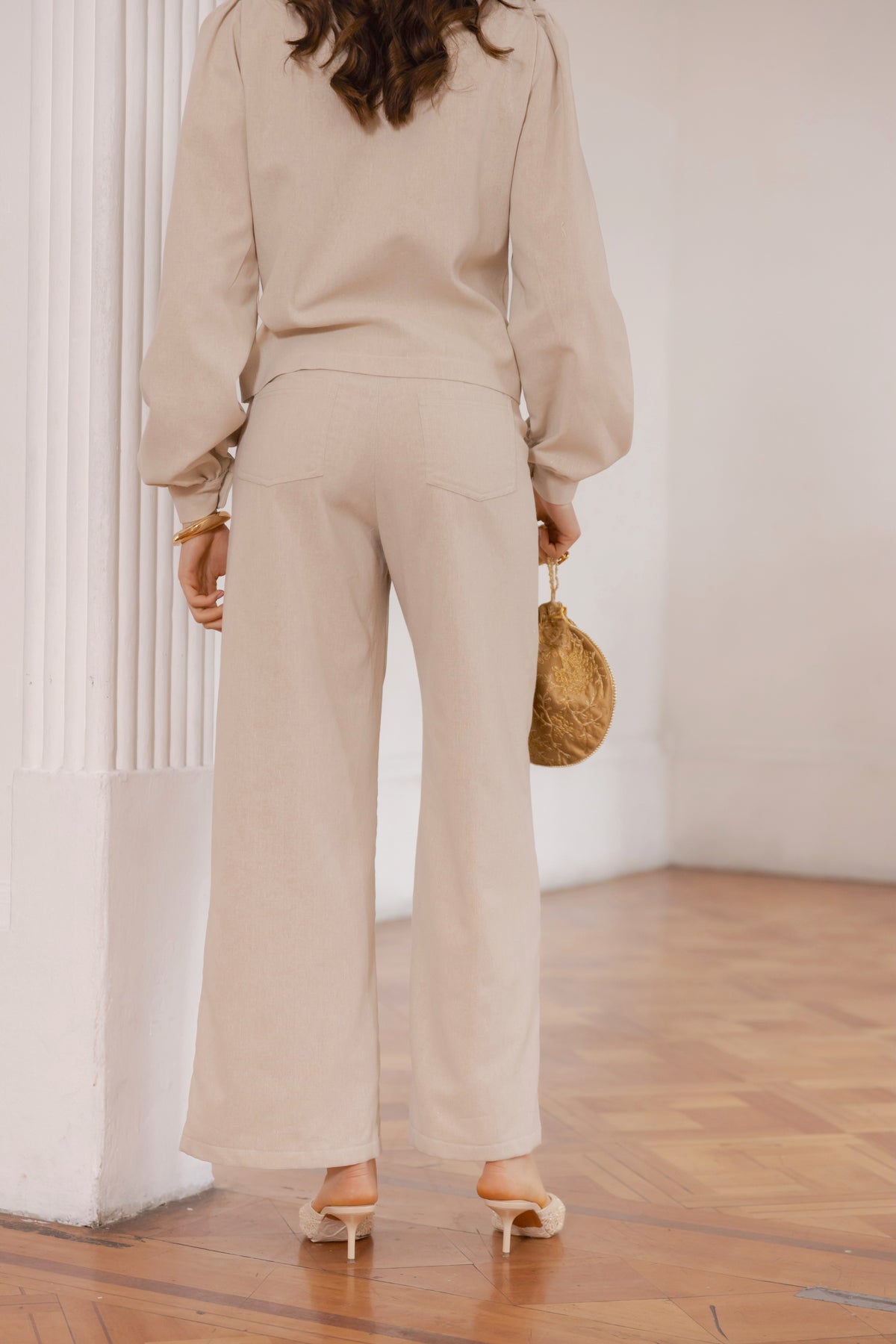 Pantalón Jade Beige Lino