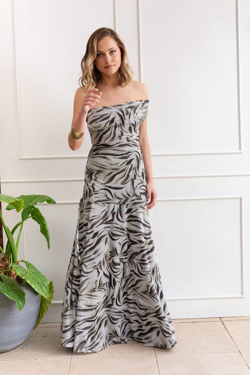 Vestido Fiesta Cece Oliva Print