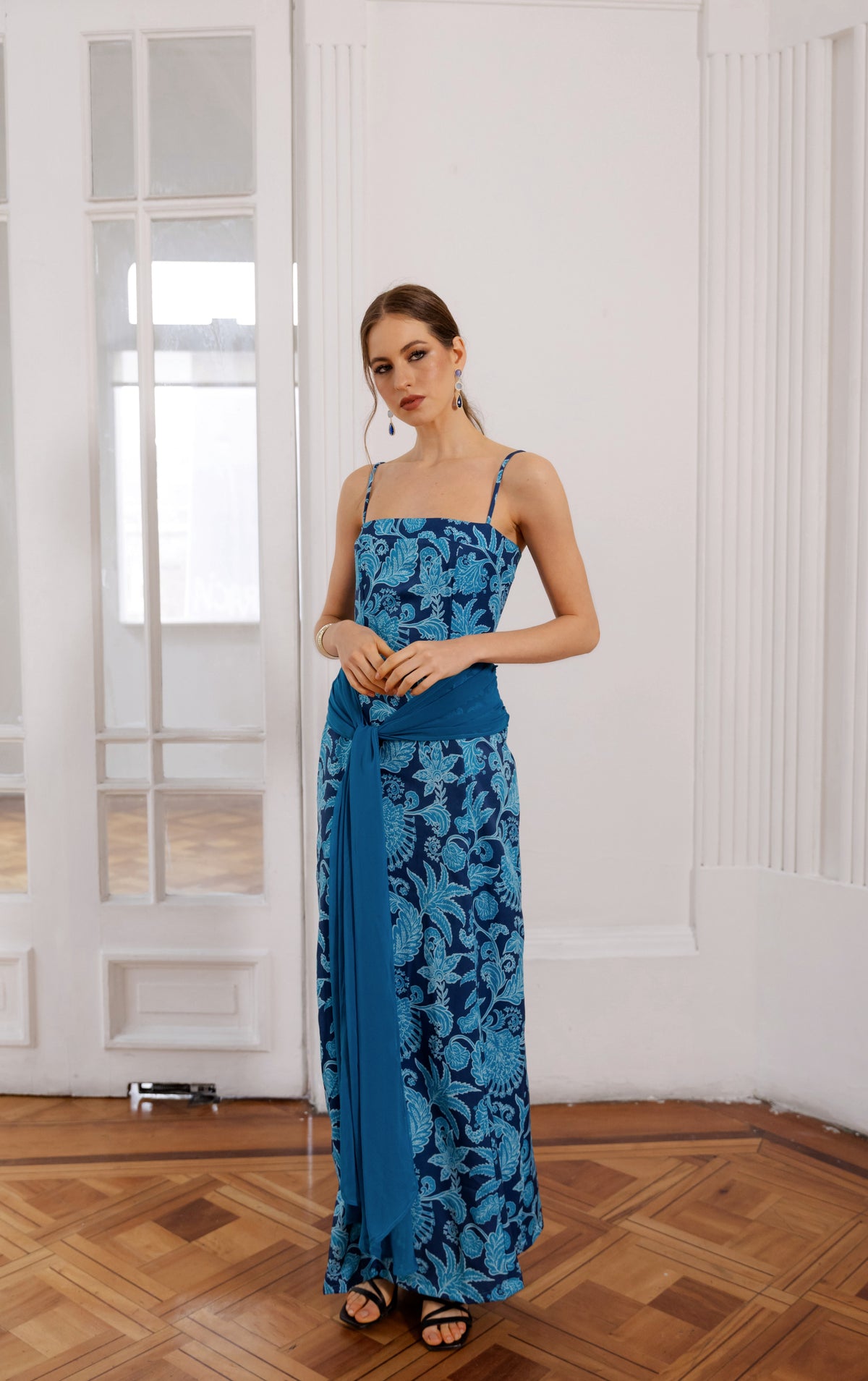 Vestido Fiesta Cossima Petróleo Print - Edición Limitada