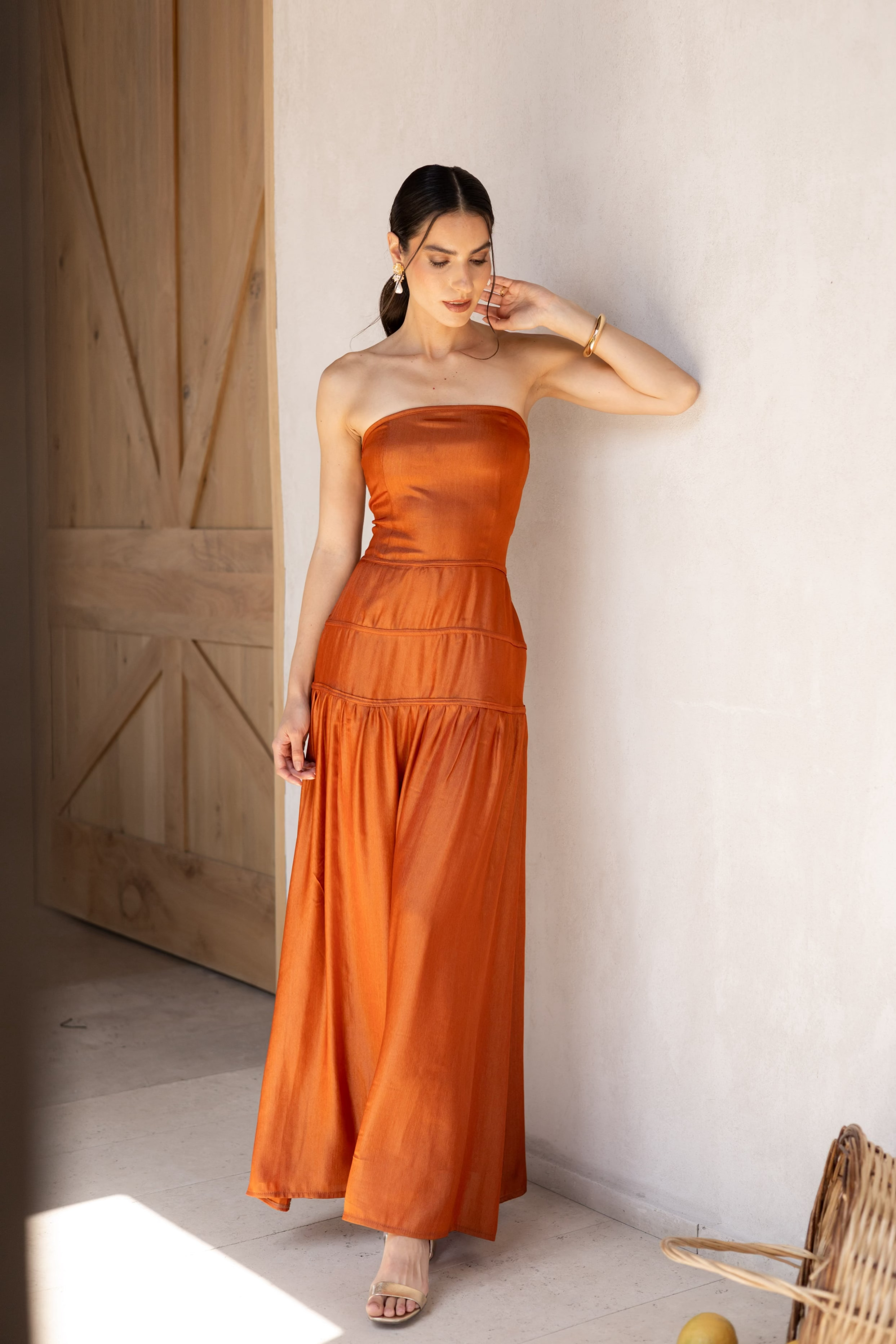 Vestido Fiesta Clara Terracota