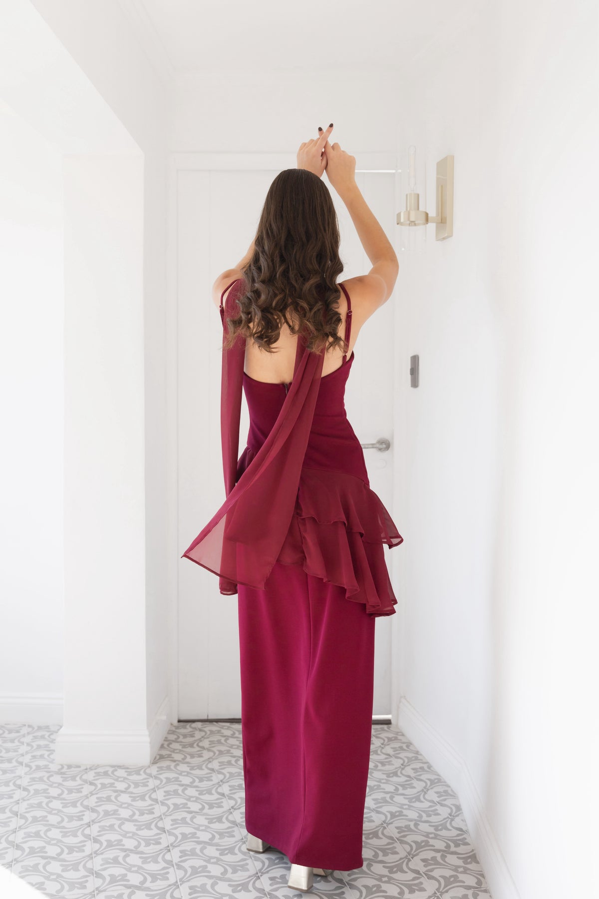 Vestido Fiesta Caetana Burdeo