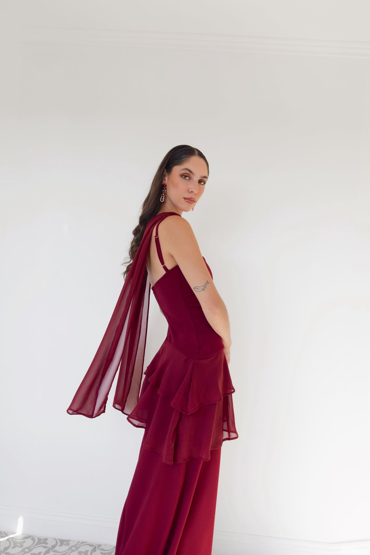 Vestido Fiesta Caetana Burdeo