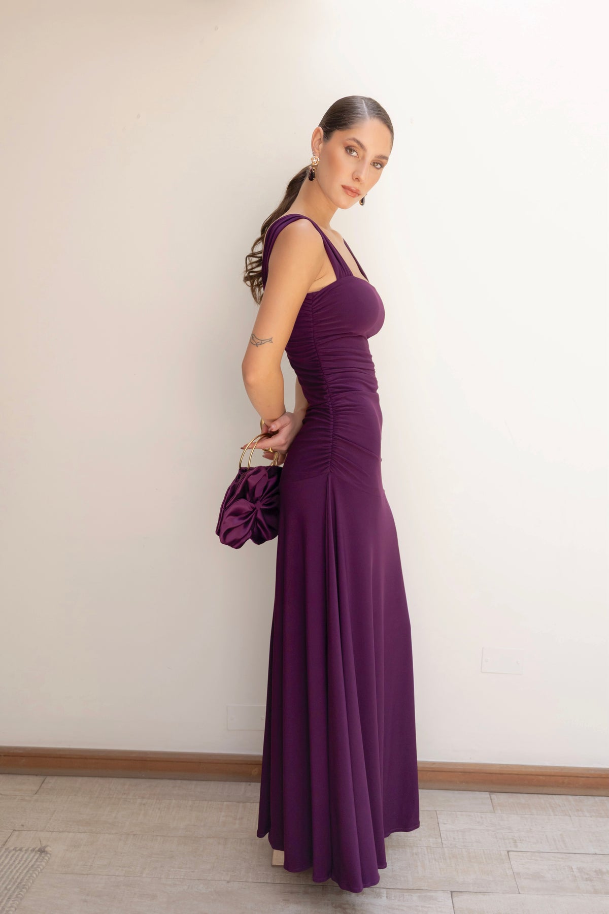 Vestido Fiesta Claudette Morado Vino