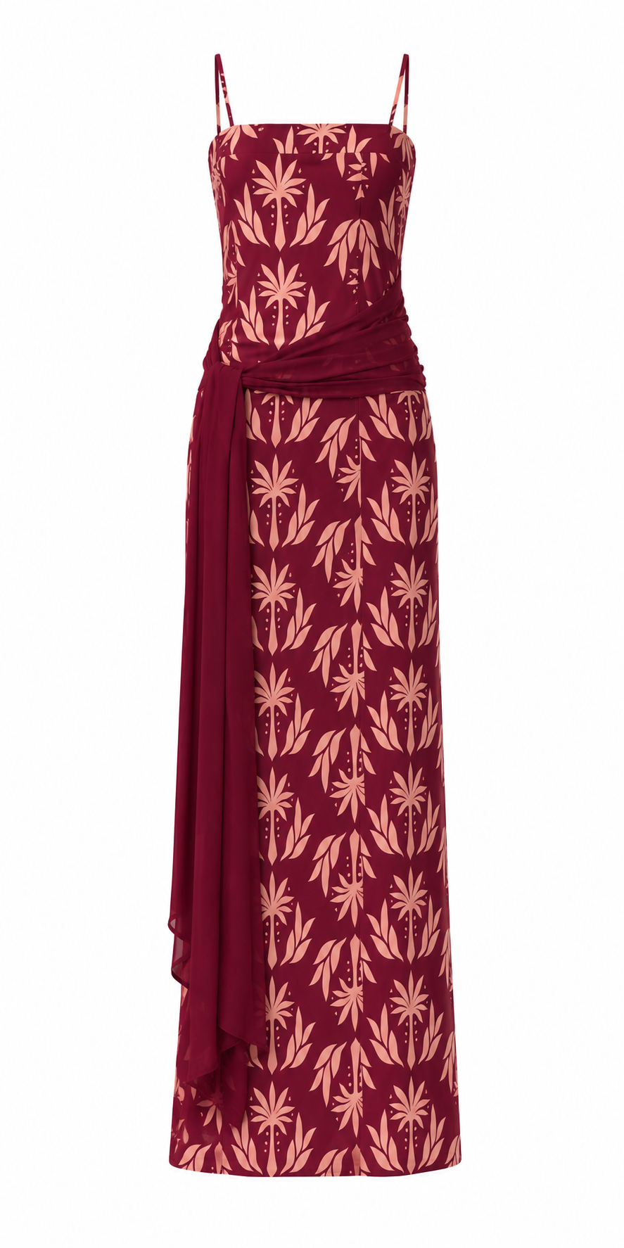 Vestido Fiesta Cossima Burdeo Print - Edición Limitada